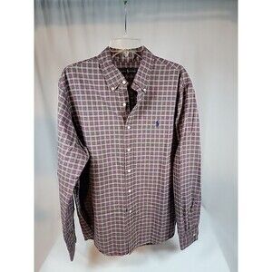 Ralph Lauren Oxford Shirt Men XL Plaid Long Sleeve Button Down Preppy Heavy